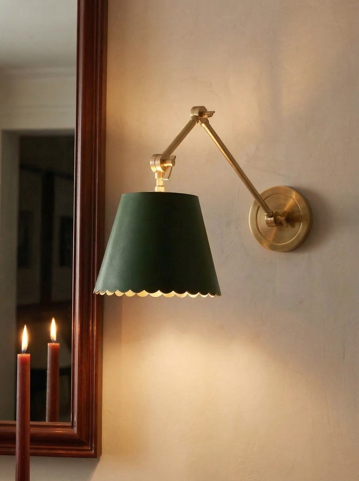 Wall Lamp with Scalloped Shade – Modern Rustic Lighting for Bedroom and Living Spaces | Sansoti