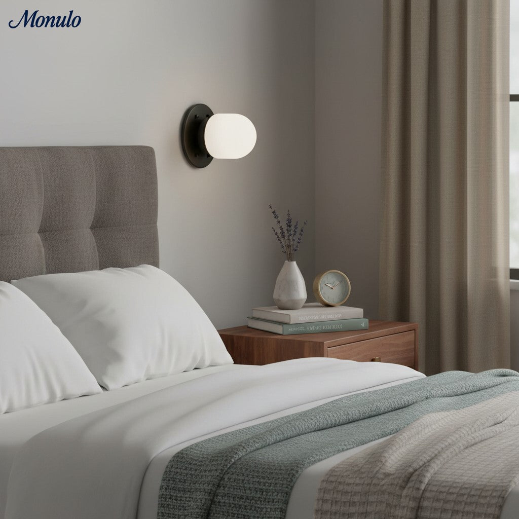Opalglas Wandleuchte & Deckenleuchte Doppelfunktion Modernes Design Messing | Sansoti