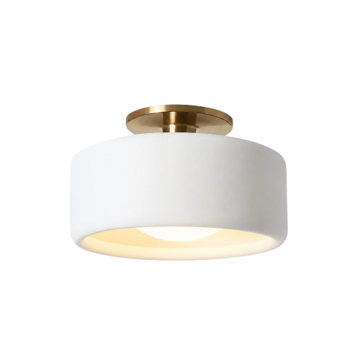 Ceramic Ceiling Lamp Scandinavian Design with Hemispherical Porcelain Shade | Sansoti