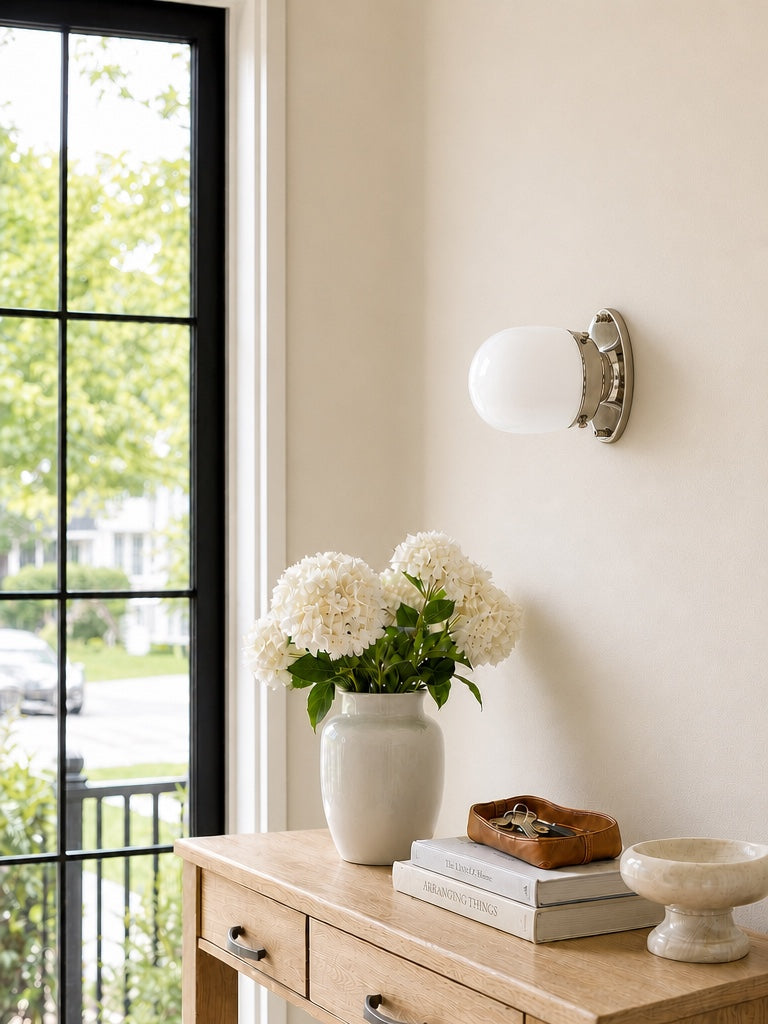 Opalglas Wandleuchte & Deckenleuchte Doppelfunktion Modernes Design Messing | Sansoti