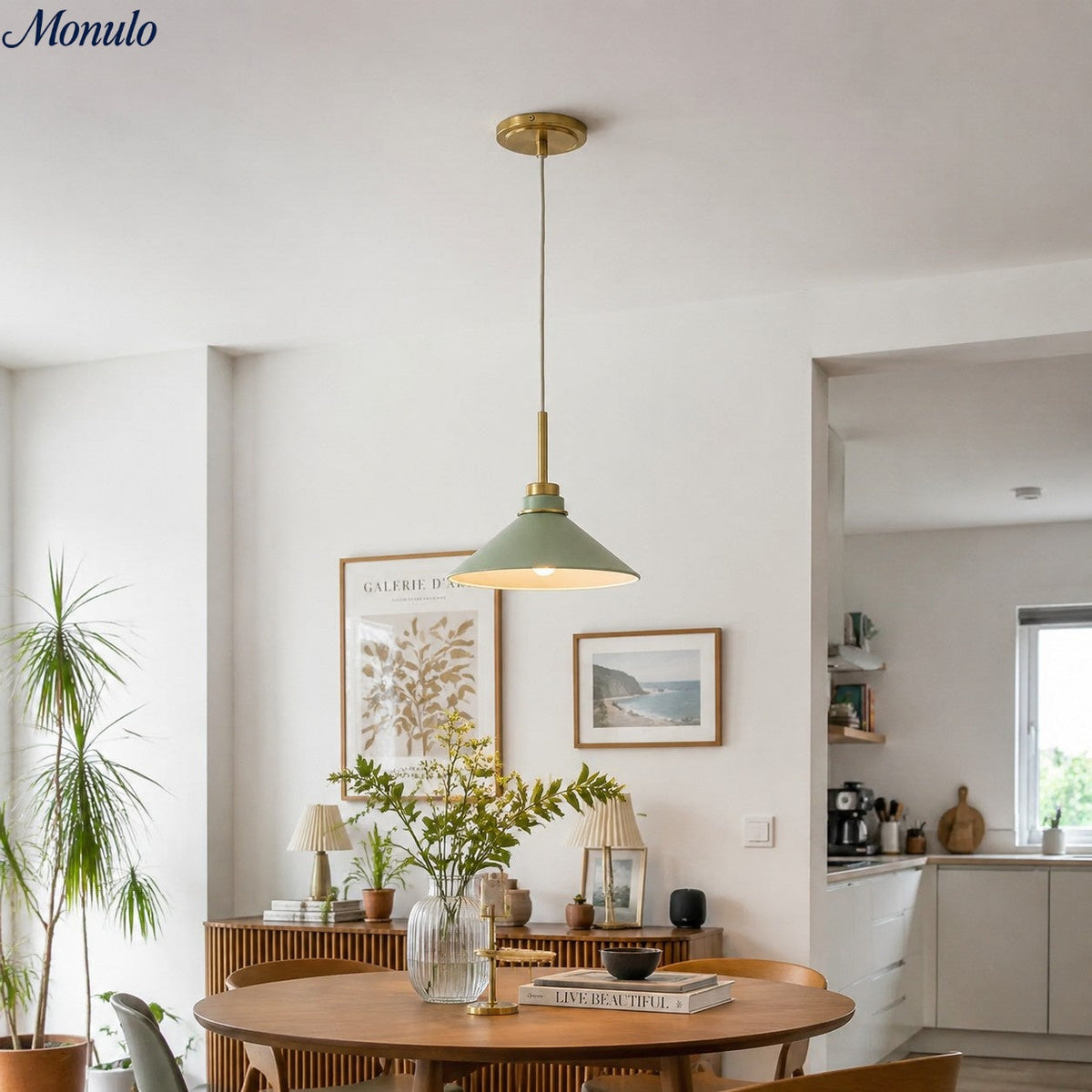 Cone-Shaped Pendant Lamp in Country Style - Dimmable - For Kitchen and Hall - Scandinavian Inspired - Modern Farmhouse Lighting | Sansoti