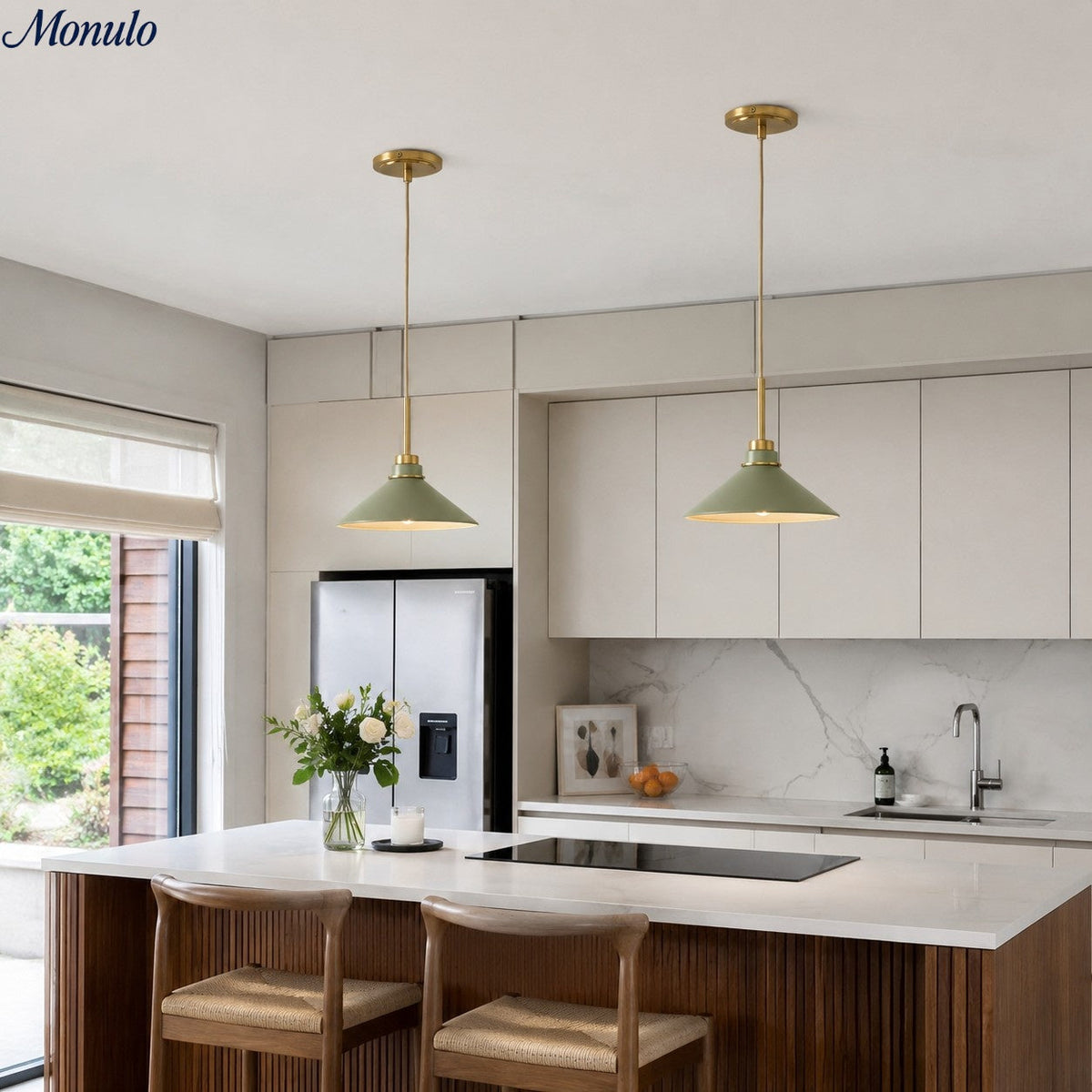Cone-Shaped Pendant Lamp in Country Style - Dimmable - For Kitchen and Hall - Scandinavian Inspired - Modern Farmhouse Lighting | Sansoti