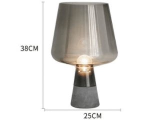 Glass Table Lamp with Concrete Base Hand-Blown Glass Warm Light Atmospheric Living Room Bedroom | Sansoti