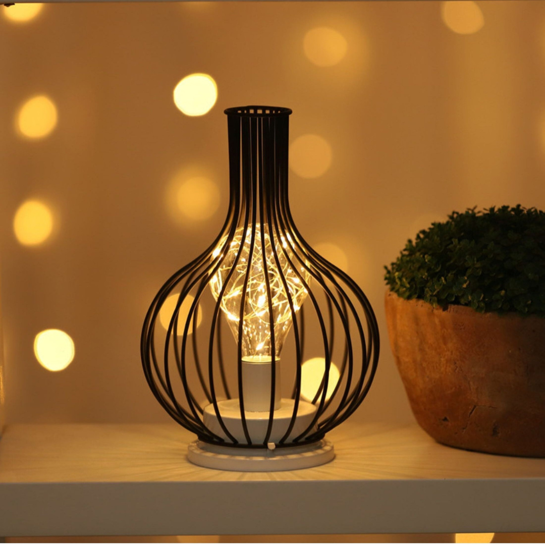 Wireless LED Steel Table Lamp – Cordless Ambient Lighting for Living Room, Bedroom, and Table | Sansoti