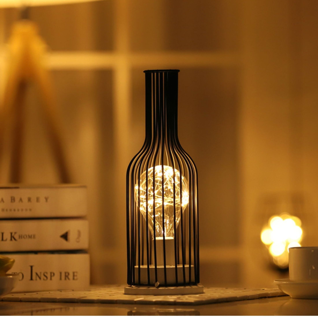 Wireless LED Steel Table Lamp – Cordless Ambient Lighting for Living Room, Bedroom, and Table | Sansoti