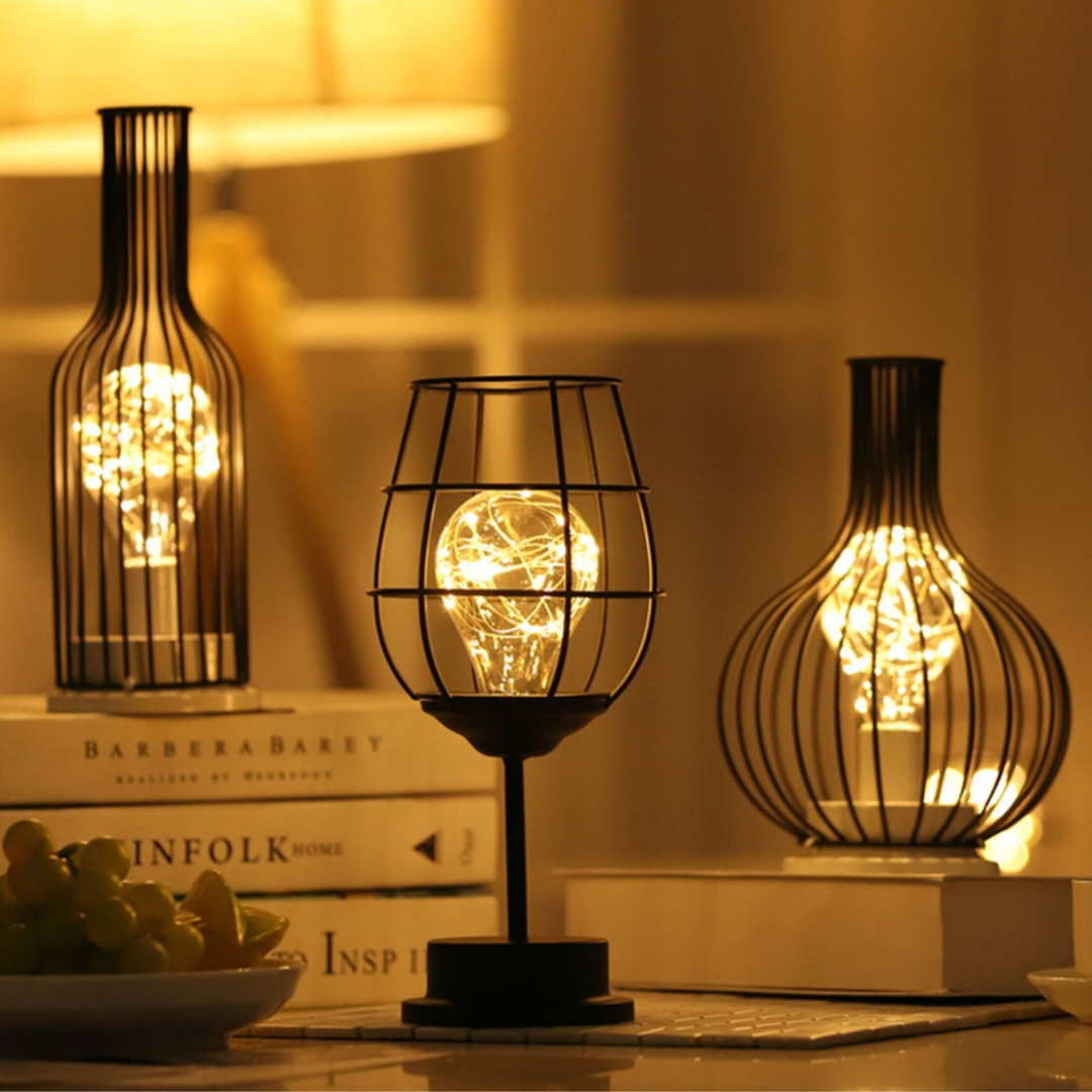 Wireless LED Steel Table Lamp – Cordless Ambient Lighting for Living Room, Bedroom, and Table | Sansoti