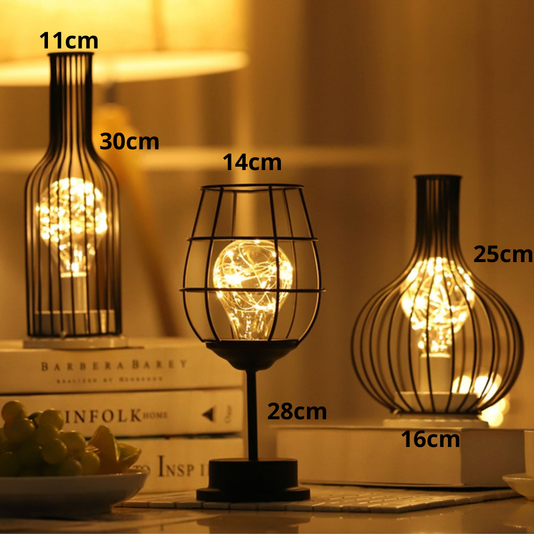 Wireless LED Steel Table Lamp – Cordless Ambient Lighting for Living Room, Bedroom, and Table | Sansoti