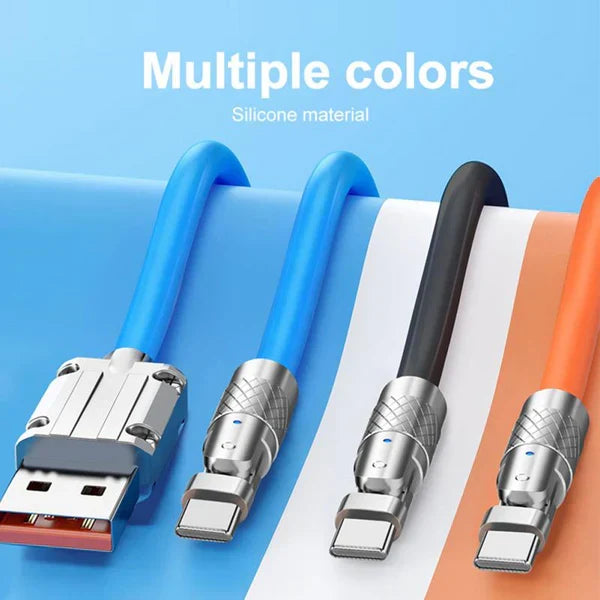 180° Rotating Charging Cable with Fast-Charging Function 1.2m for Gaming Data Transfer Universally Compatible USB | Sansoti