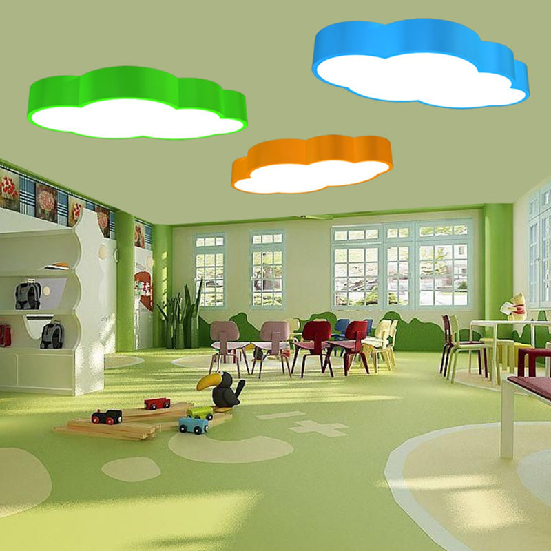 Wolkenförmige Deckenleuchte für Kinderzimmer Acryl 46cm/52cm LED Cartoon-Design in Rot/Gelb/Blau | Sansoti