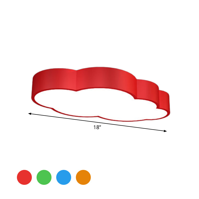 Wolkenförmige Deckenleuchte für Kinderzimmer Acryl 46cm/52cm LED Cartoon-Design in Rot/Gelb/Blau | Sansoti