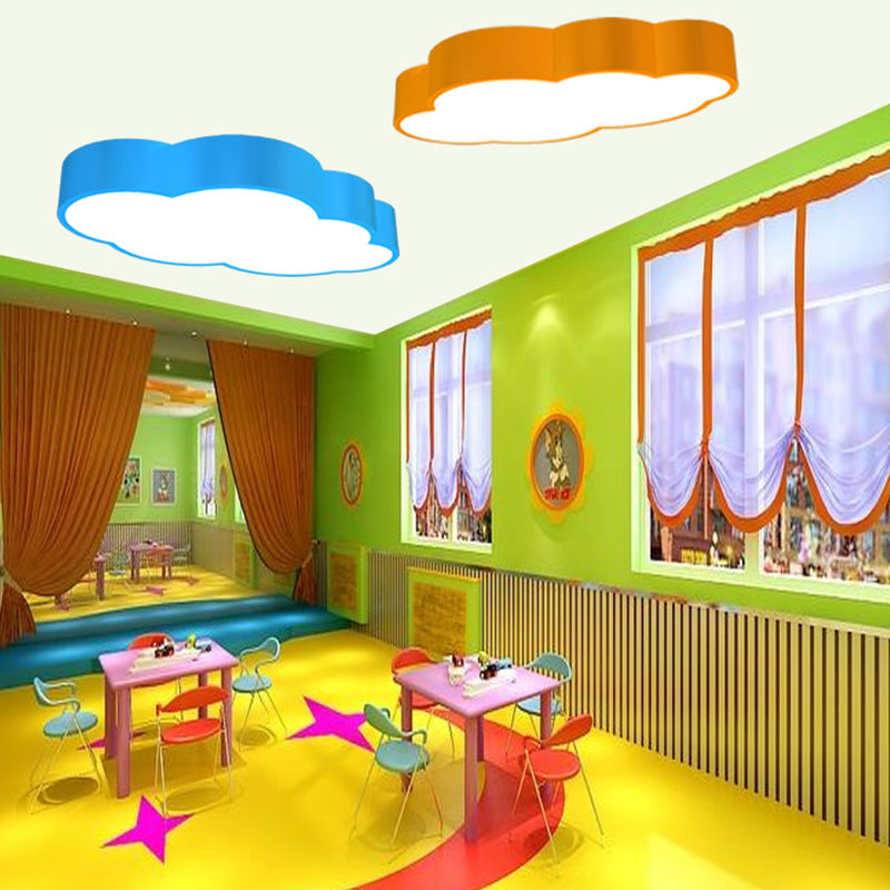 Wolkenförmige Deckenleuchte für Kinderzimmer Acryl 46cm/52cm LED Cartoon-Design in Rot/Gelb/Blau | Sansoti