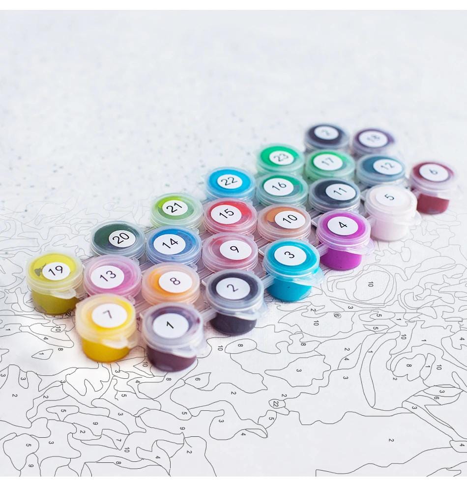 Paint by Numbers Set 40x50cm Canvas Including Brushes and Paint Creative Hobby Painting Adults | Sansoti