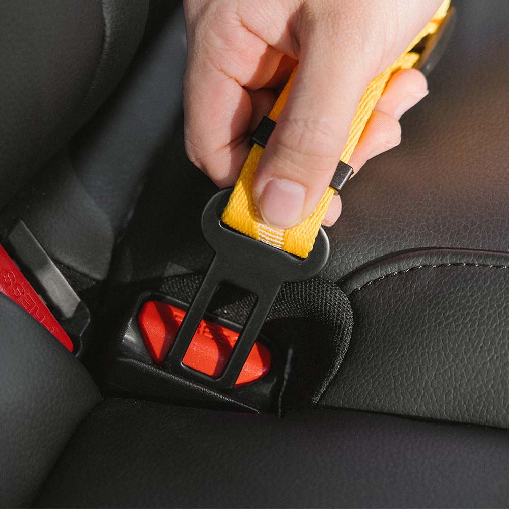 Car seat belt buffer adjustable dog collar harness safety for car travel reflective pet dog | Sansoti