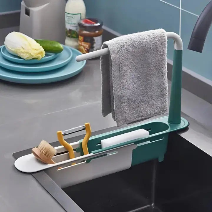 Adjustable Sink Support Holder for Dishwasher Sponge Soap Organization Kitchen | Sansoti
