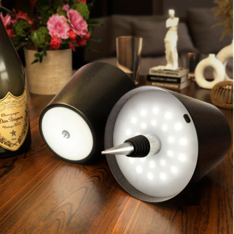 Wireless Bottle Lamp Warm White LED Table Lamp Rechargeable via USB Atmospheric Decorative Night Light Romantic | Sansoti
