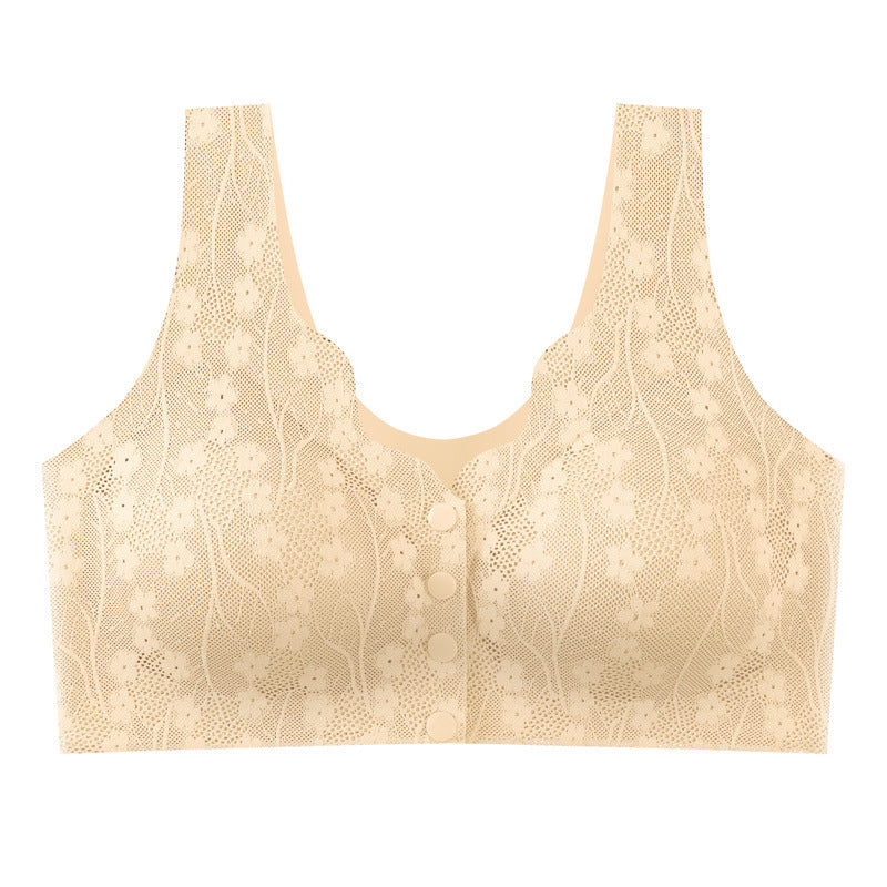 Sleep Bra Without Underwire with Front Buttons Soft Support Skin-Friendly Elastic for Night and Home | Sansoti