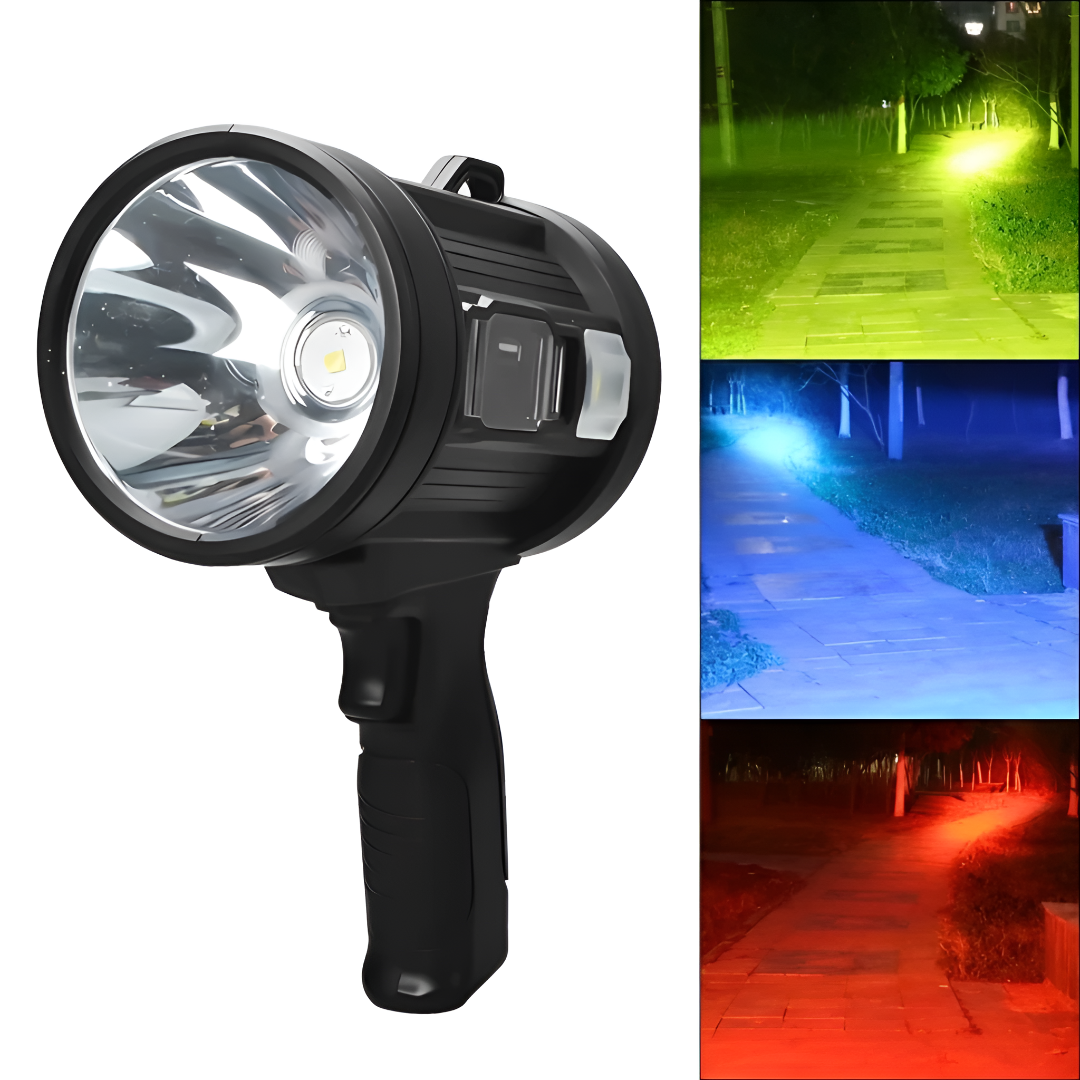 Oplaadbare LED Zaklamp 100000 Lumen Verstelbare Kleuren Waterdicht Professioneel voor Outdoor Camping | Sansoti