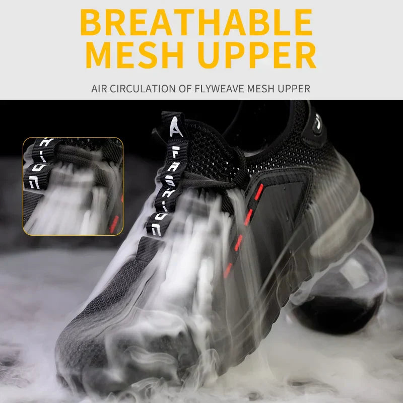Work Shoes with Steel Toe – Ultralight Safety Shoes – Breathable Non-Slip – For Construction & Workshop | Sansoti