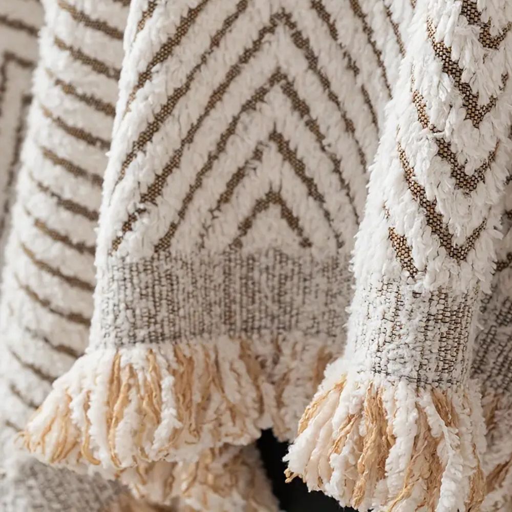 Woven Sofa Cover with Herringbone Pattern – Protective Throw for Sofa & Armchair | Sansoti