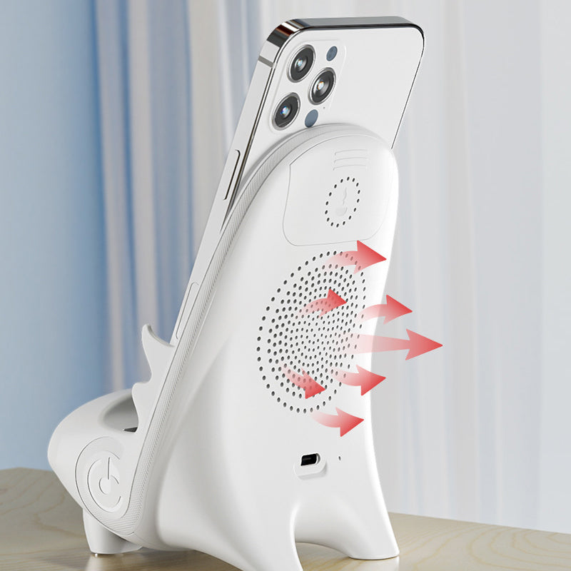 Draadloze Telefoonlader met Stoelvorm Houder Geluidversterker Standaard Functie Smartphone Opladen Bureaustandaard | Sansoti
