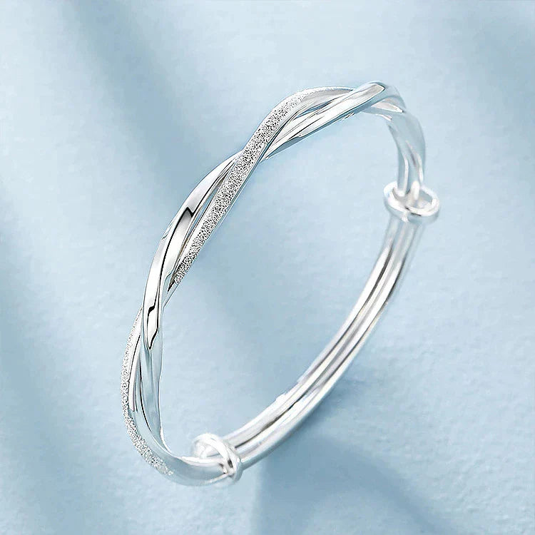 Geflochtenes Silberarmband – Elegantes Damenarmband mit moderner Textur – Zeitloses Schmuckstück für jeden Anlass | Sansoti