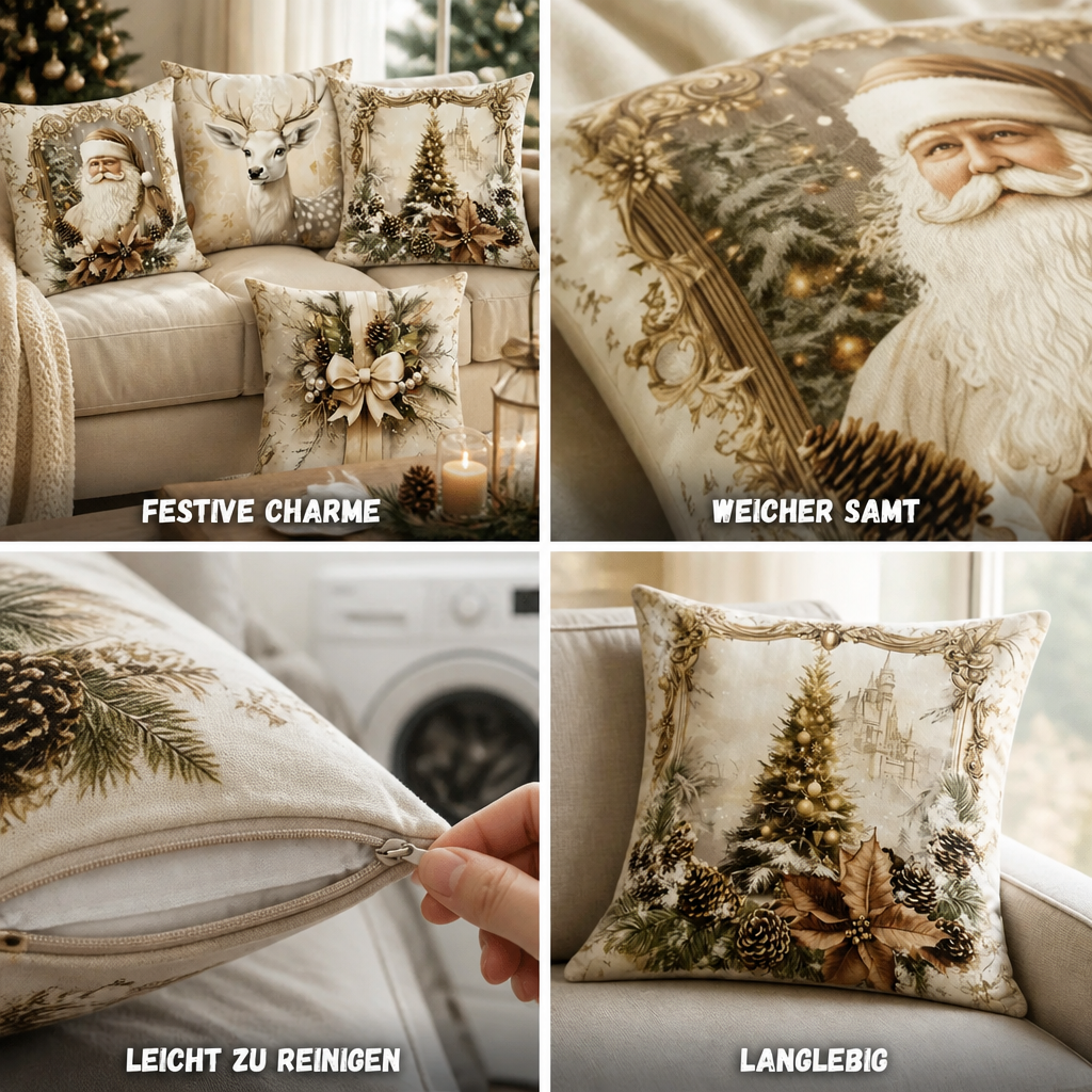 Fluwelen Kussenhoes met Feestmotief 45×45 cm Goud Katoen-Polyester Ritssluiting Vierkant Decoratief Interieur | Sansoti