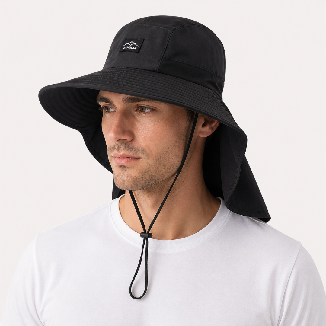 Sun Hat with Neck Protection UPF 50+ Wide Brim Breathable Mesh Adjustable Outdoor Sun Protection Summer Hat | Sansoti