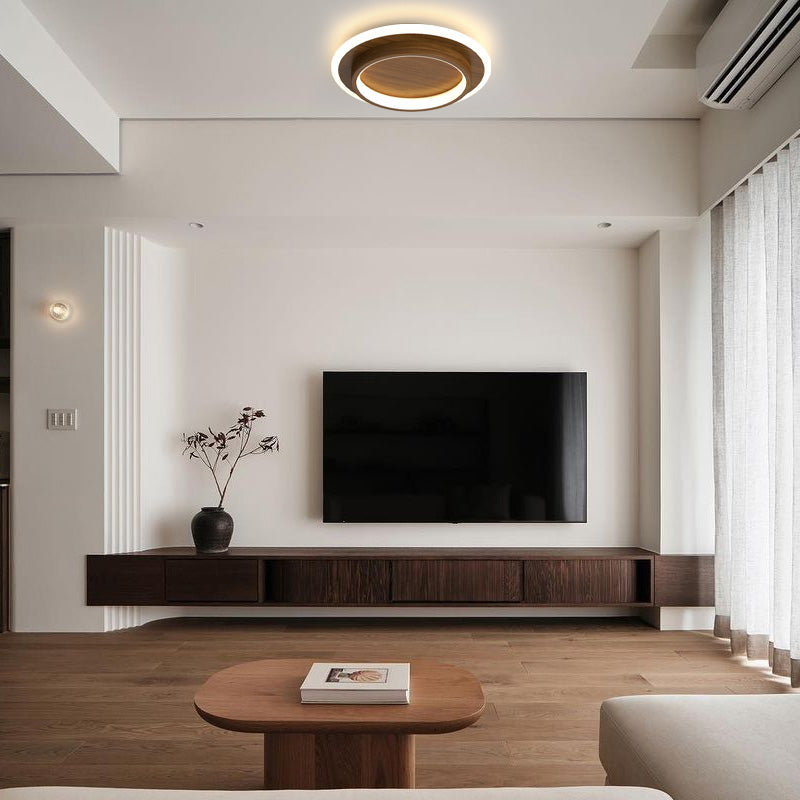 Ceiling Lamp Round LED Modern Halo Design Metal Acrylic Flush Mount | Sansoti