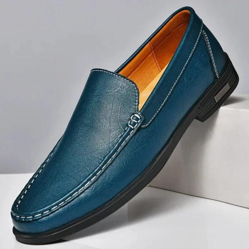 Herren-Loafer aus echtem Leder zum Hineinschlüpfen, Schwarz, Braun, Grau, Blau, klassisch, geschäftlich, leger, elegant und bequem | Sansoti