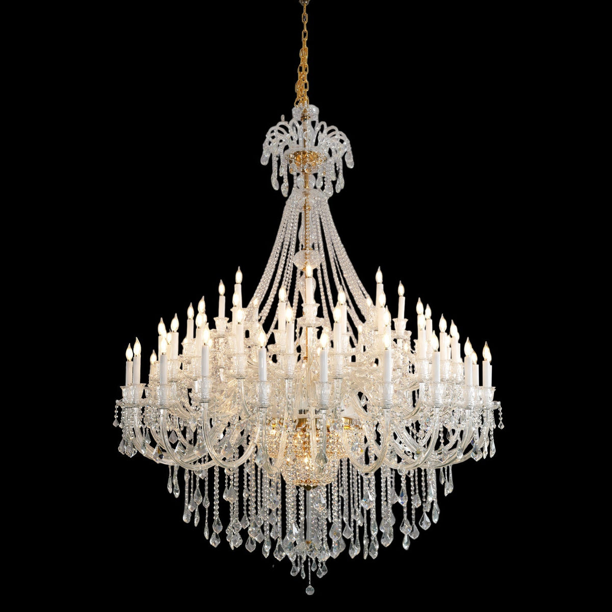 Crystal Chandelier XXL Dimmable 35–90 Light Points Candle-Shaped Adjustable Classic Living Room Dining Room | Sansoti