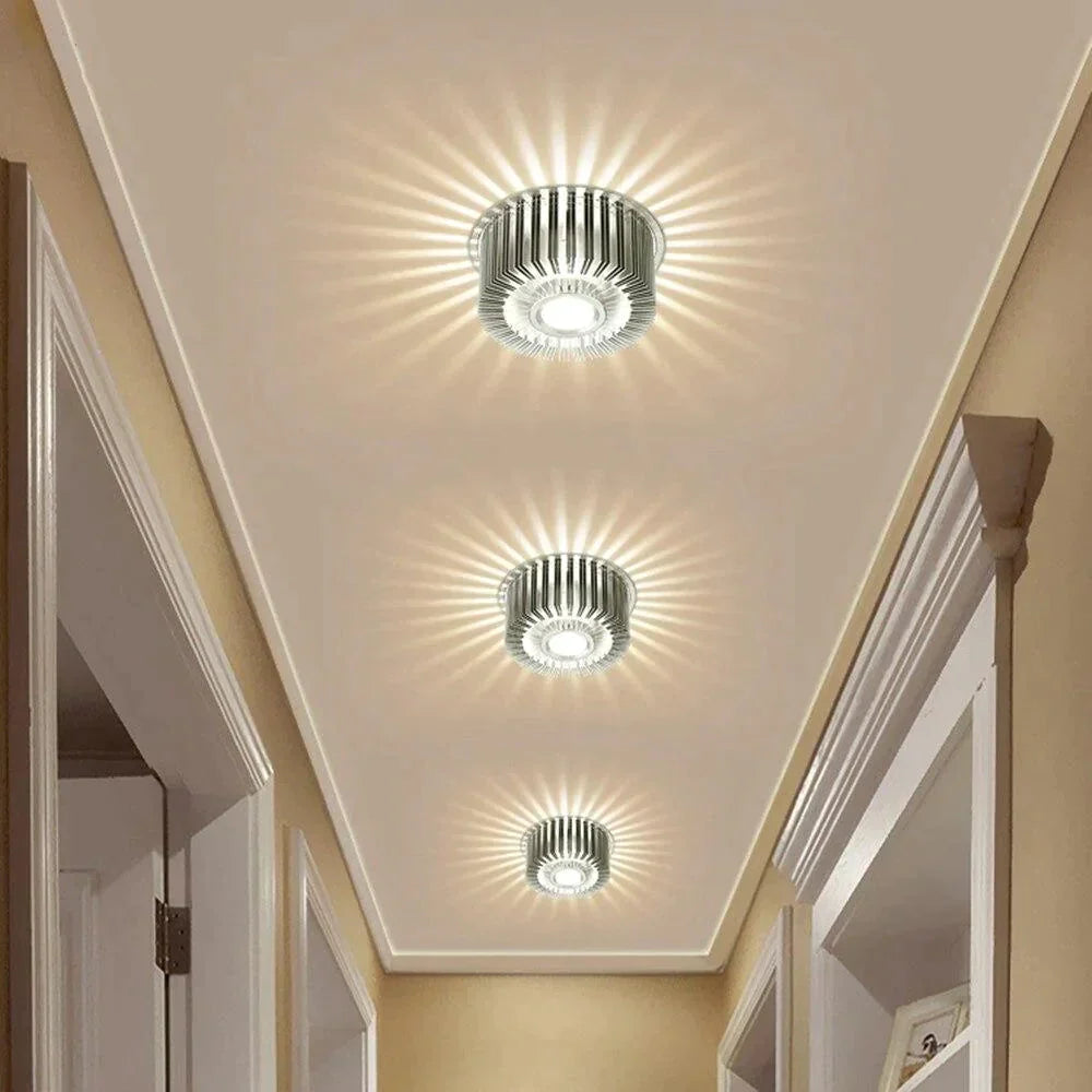 Wpuszczany reflektor sufitowy LED 3 W, aluminiowy, kolorowe światło nastrojowe, do korytarza, na balkon, do gabinetu, sypialni i salonu | Sansoti