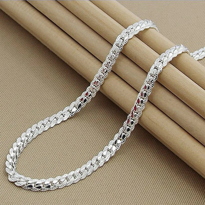 Elegant Sterling Silver Chain Necklace 925 – Minimalist Jewelry for Daily Use and Festive Occasions | Sansoti
