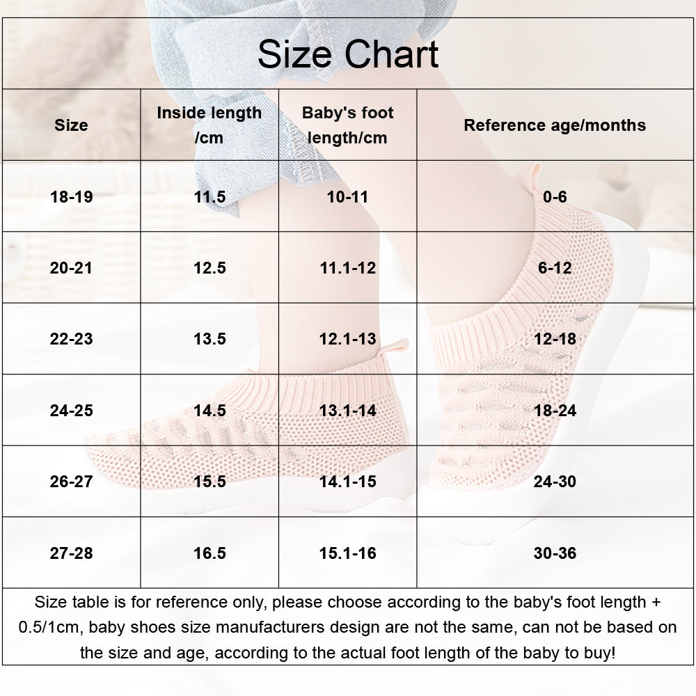 Chaussettes-chaussures pour bébé avec semelle antidérapante Design en mesh Chaussures pour enfants Respirantes Confort Premiers pas Tout-petits | Sansoti