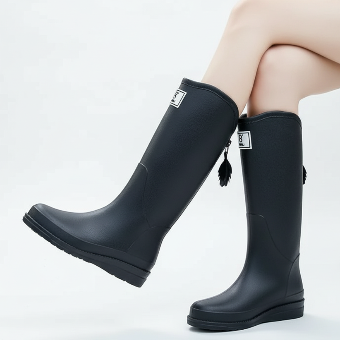 Bottes de pluie imperméables pour femme, mi-hautes en PVC, à enfiler, pour le printemps et l’automne, bottes de jardin résistantes aux intempéries | Sansoti