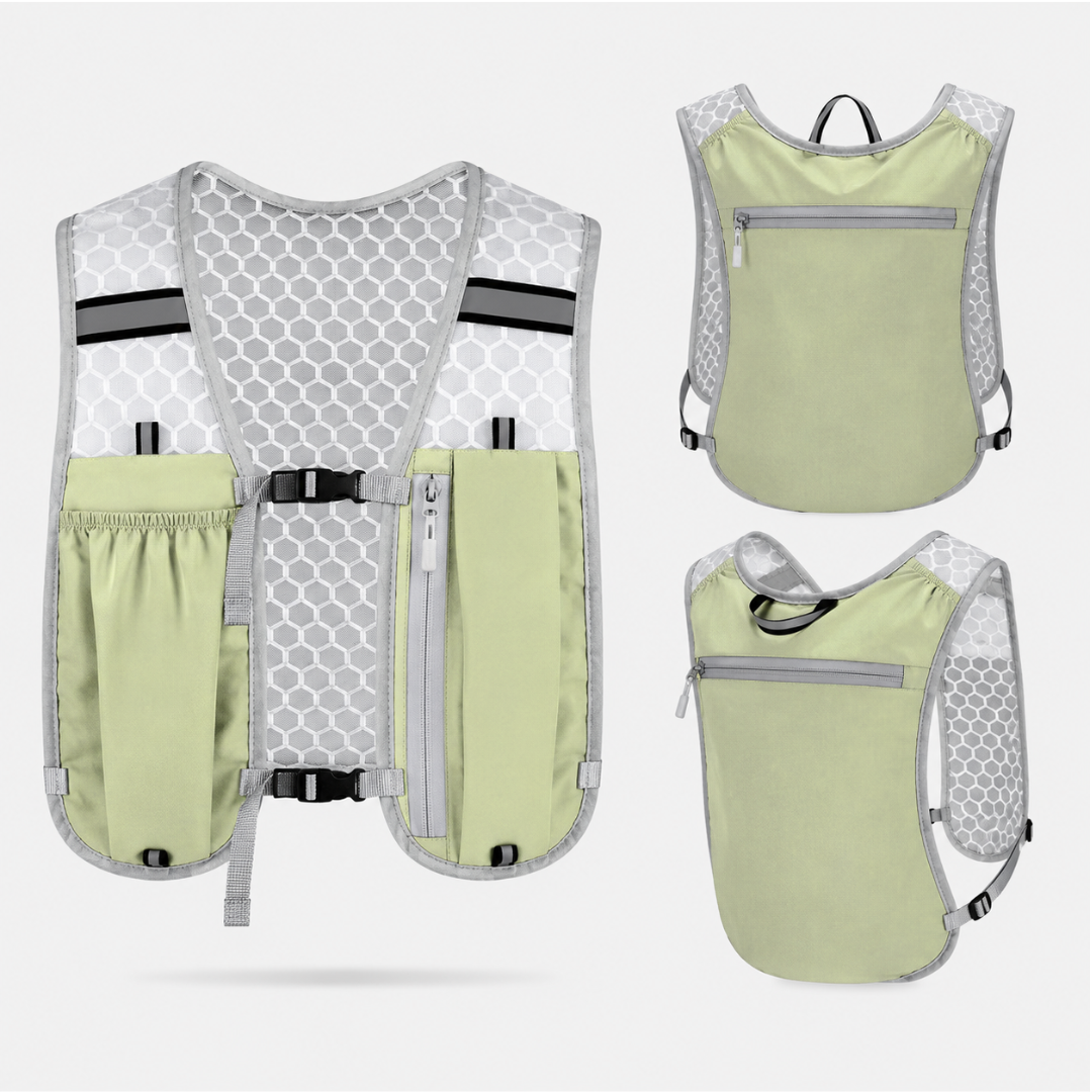 Hardloopvest met Hydratatie 5L Ultralight Trail Running Marathon Hardlopen Sportief Zwart Grijs Groen | Sansoti