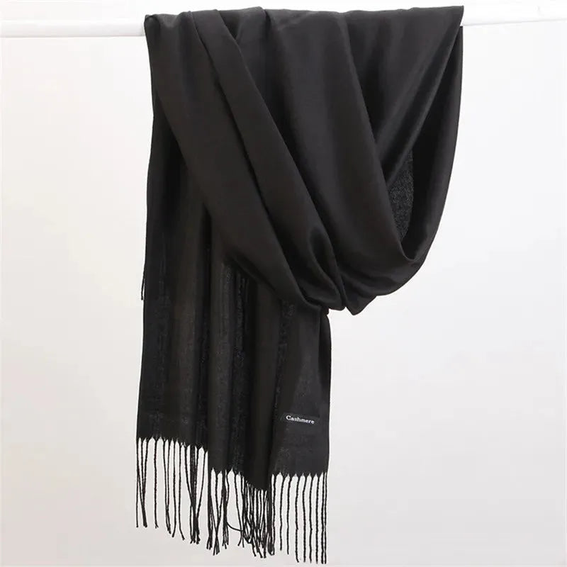Kasjmieren Sjaal Effen 175cm Winteraccessoire Warm Luxe Zacht Stijlvol Modieus Tijdloos Elegant voor Dames | Sansoti