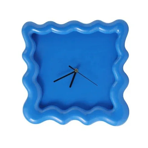 Wall Clock White Wavy Frame 30cm Minimalist ABS Living Room Bedroom Modern | Sansoti