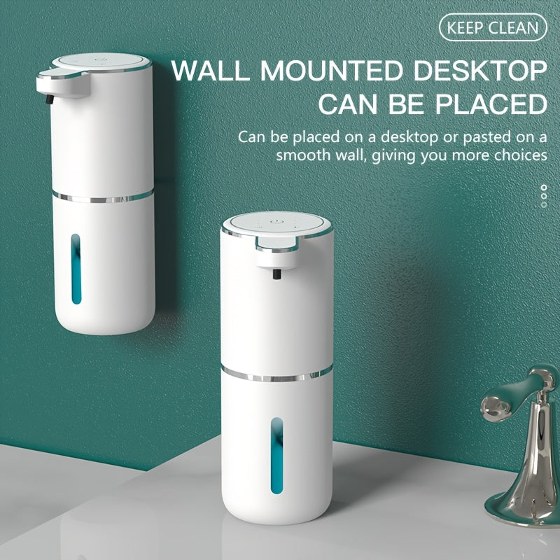 Automatic Soap Dispenser Sensor 380ml Plastic White Bathroom Kitchen Wall Mount Foam Dispenser USB Rechargeable | Sansoti