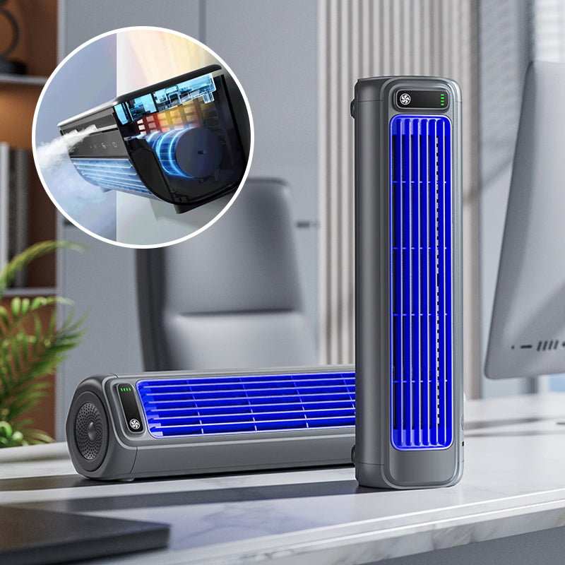 Wireless Wall-Mount Air Cooler with 12 Hour Battery – Rechargeable Bladeless Fan for Energy-Efficient Cooling | Sansoti