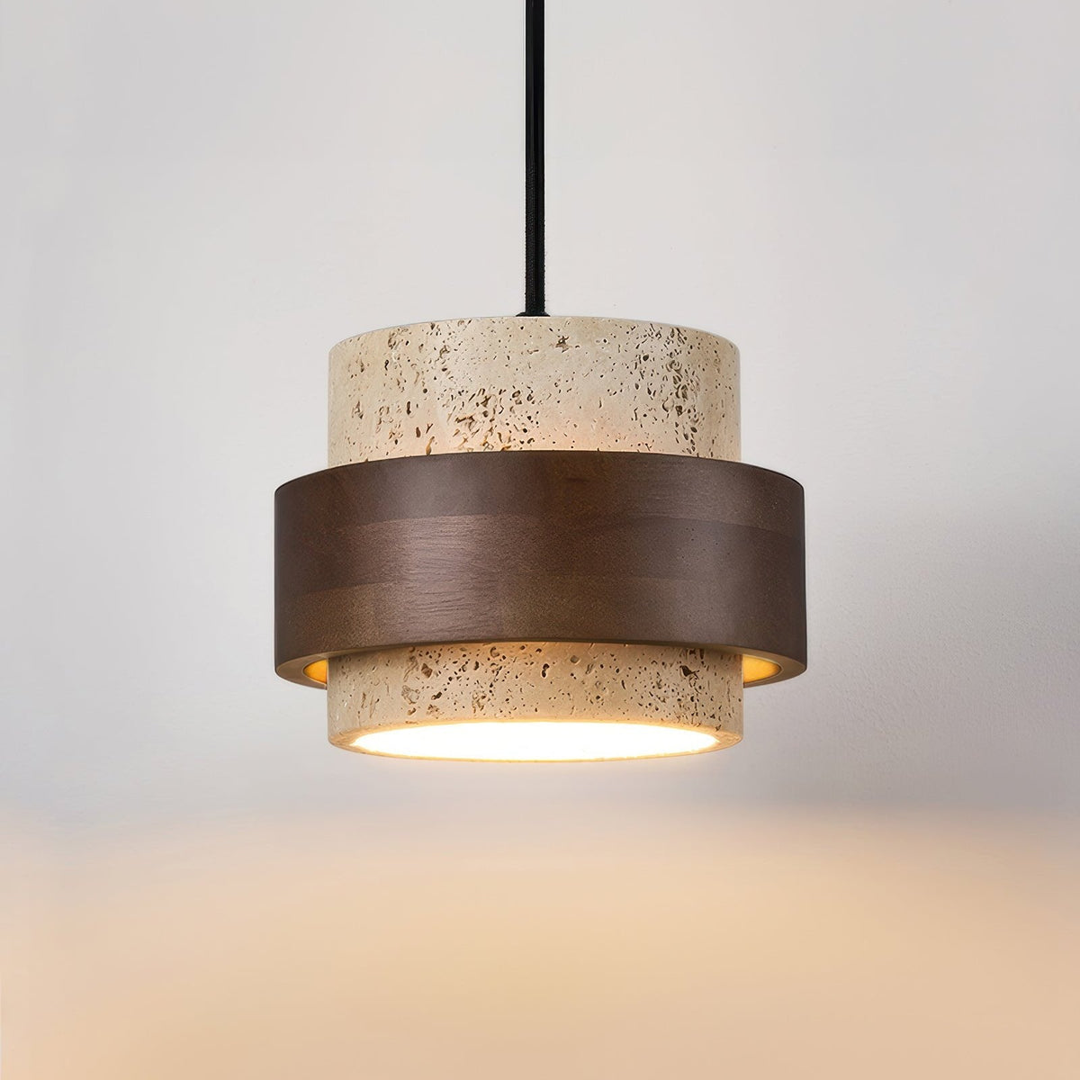 Ascend Retro Stenen Wabi-Sabi Hanglamp Travertijn Hout LED GX53 Eetkamer Verlichting Modern Minimalistisch | Sansoti