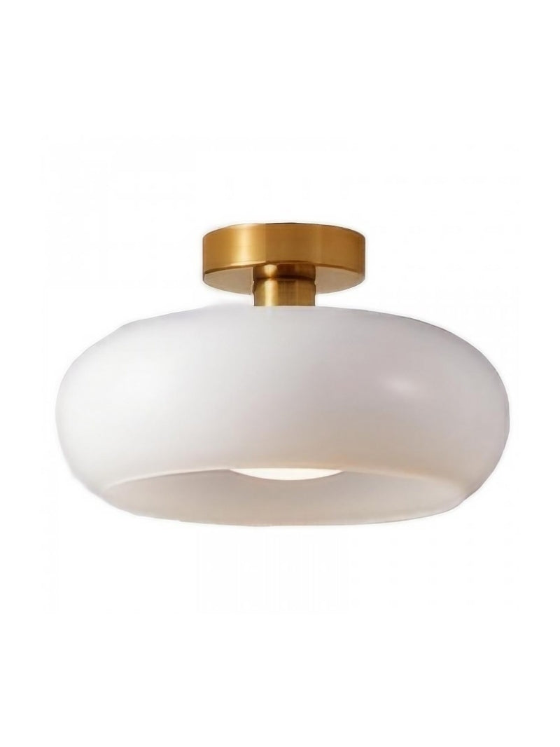 Ceiling Lamp Glass Disc Bauhaus Design Brass or Chrome Orange Yellow or White Glass Retro Stylish Lighting | Sansoti
