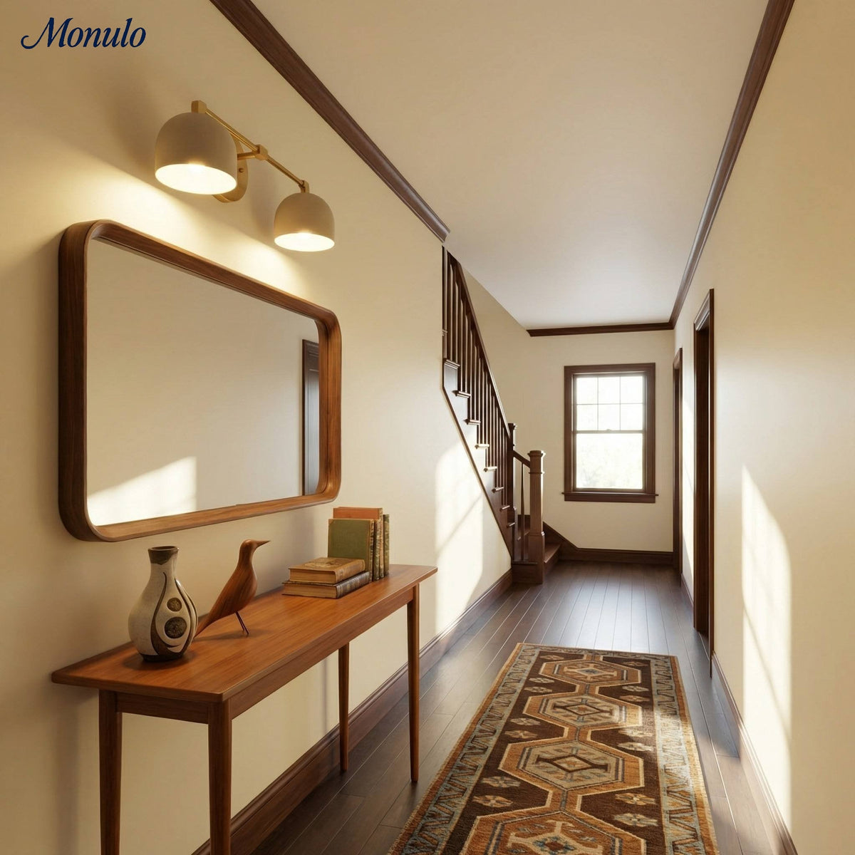 Applique murale avec abat-jour en forme de dôme design rétro mid-century pour salle de bain et couloir | Sansoti