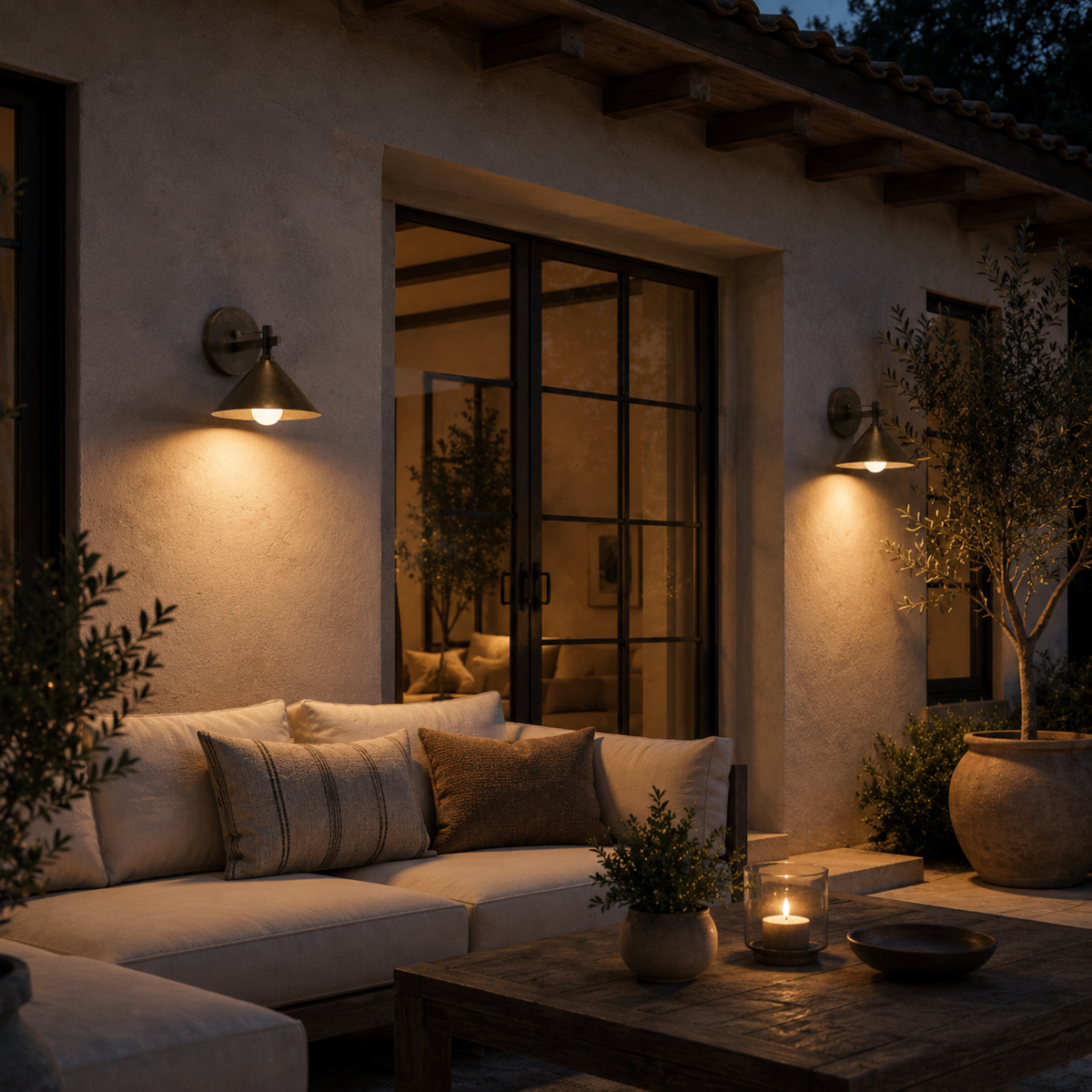 Industrielle Außenwandleuchte Wasserdicht Metall E27-Fassung Schwarz Gold Bronze Balkon Terrasse Gartenbeleuchtung | Sansoti