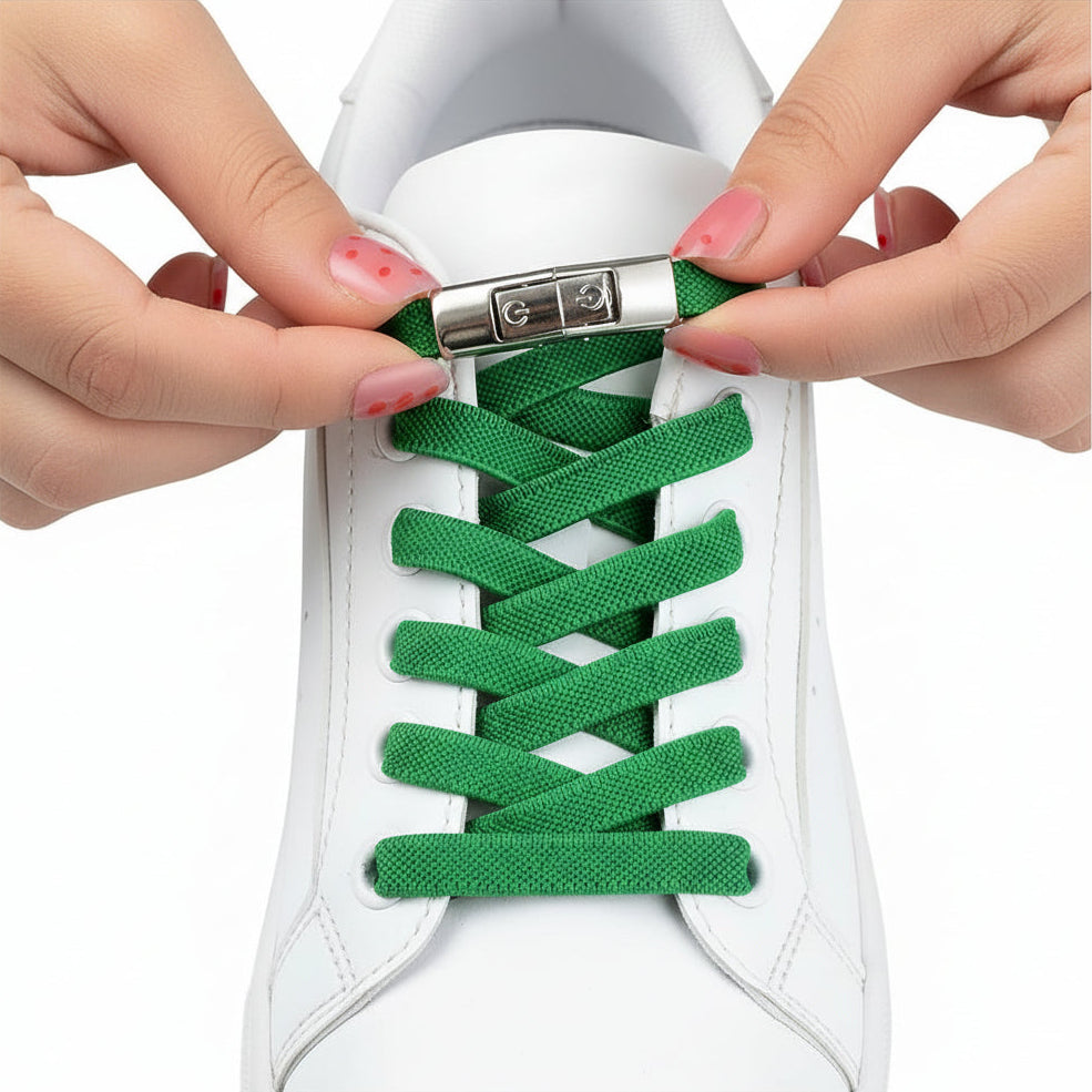 Système de lacets élastiques avec fermoir à clipser – enfilage rapide sans faire de nœuds pour baskets et chaussures du quotidien | Sansoti