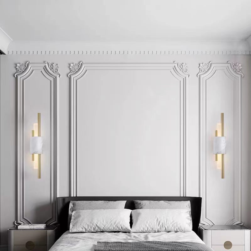 Moderne Wandlamp Metaal Marmer LED Warm Wit Licht Slaapkamer Woonkamer Gang Elegant Interieur Verlichting | Sansoti