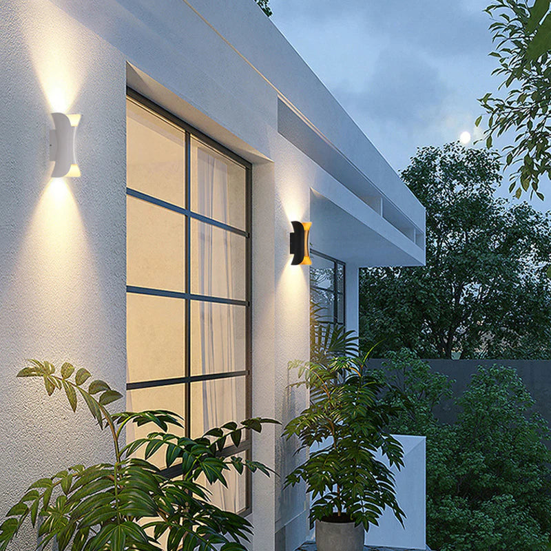 Outdoor Wall Lamp Metal Black White LED Modern Design Garden Terrace Entrance Facade Cozy | Sansoti