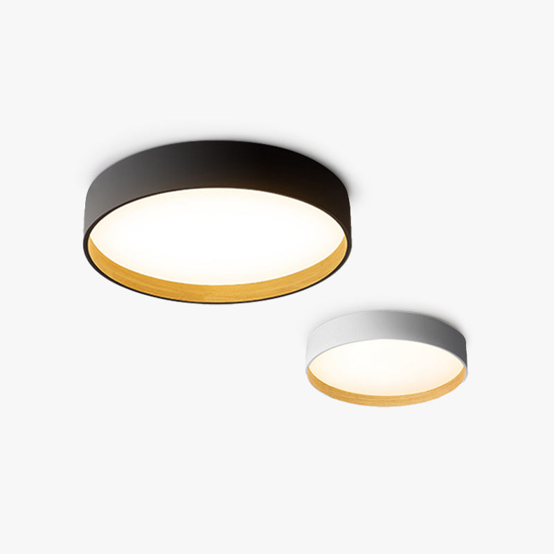 Moderne runde LED-Deckenleuchte aus Metall und Acryl in Weiß, Grau und Schwarz, dimmbar, skandinavisch, Schlafzimmer | Sansoti
