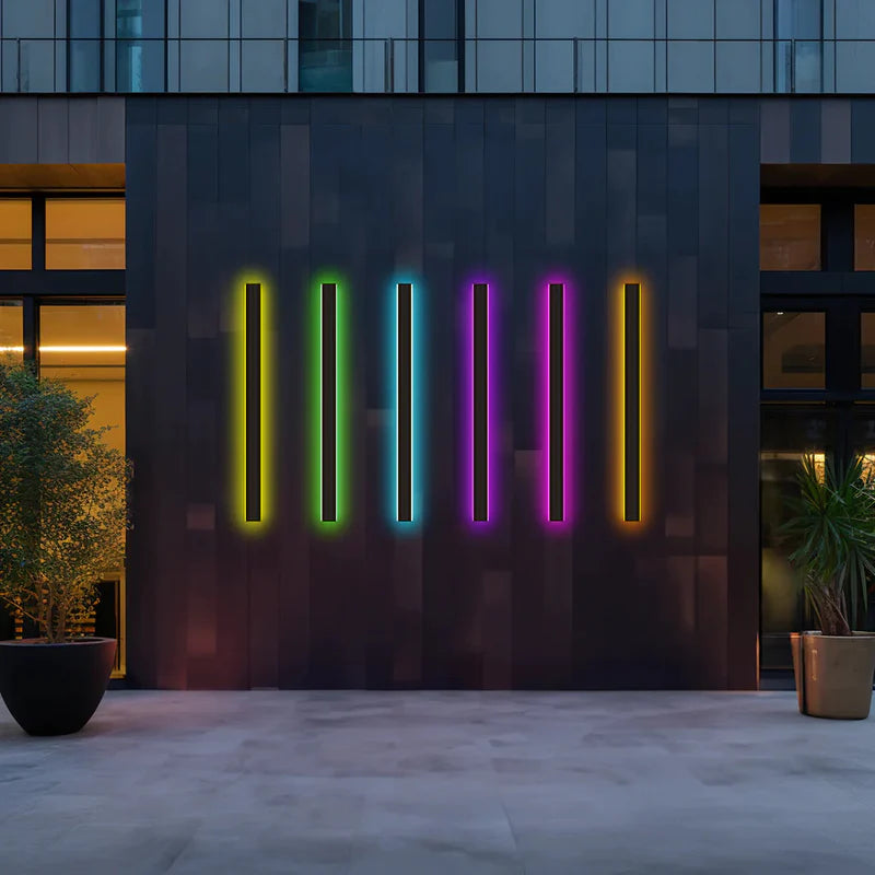 Aplique exterior LED negro de aluminio IP65 30-200cm moderno | Sansoti