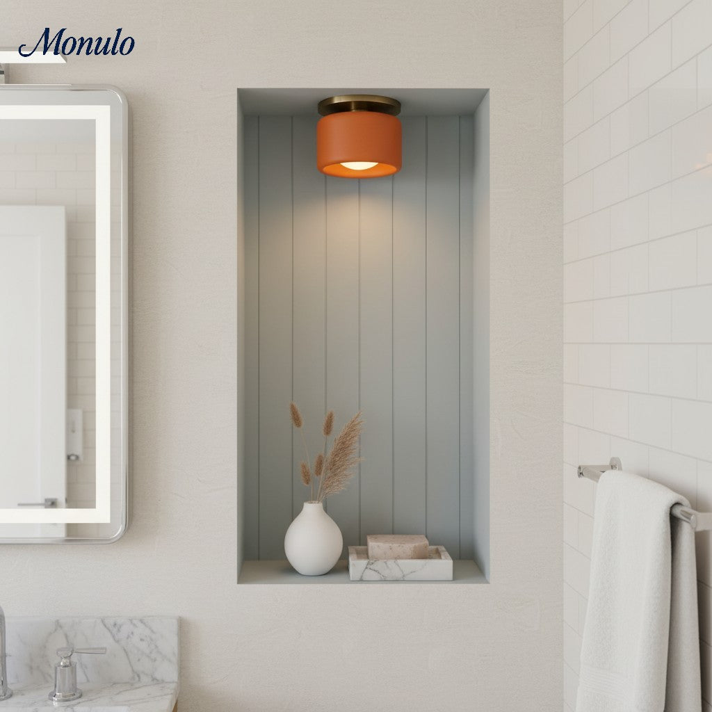 Porcelain Ceiling Lamp Round Modern – Soft Ambient Lighting for Hall Office Kitchen | Sansoti