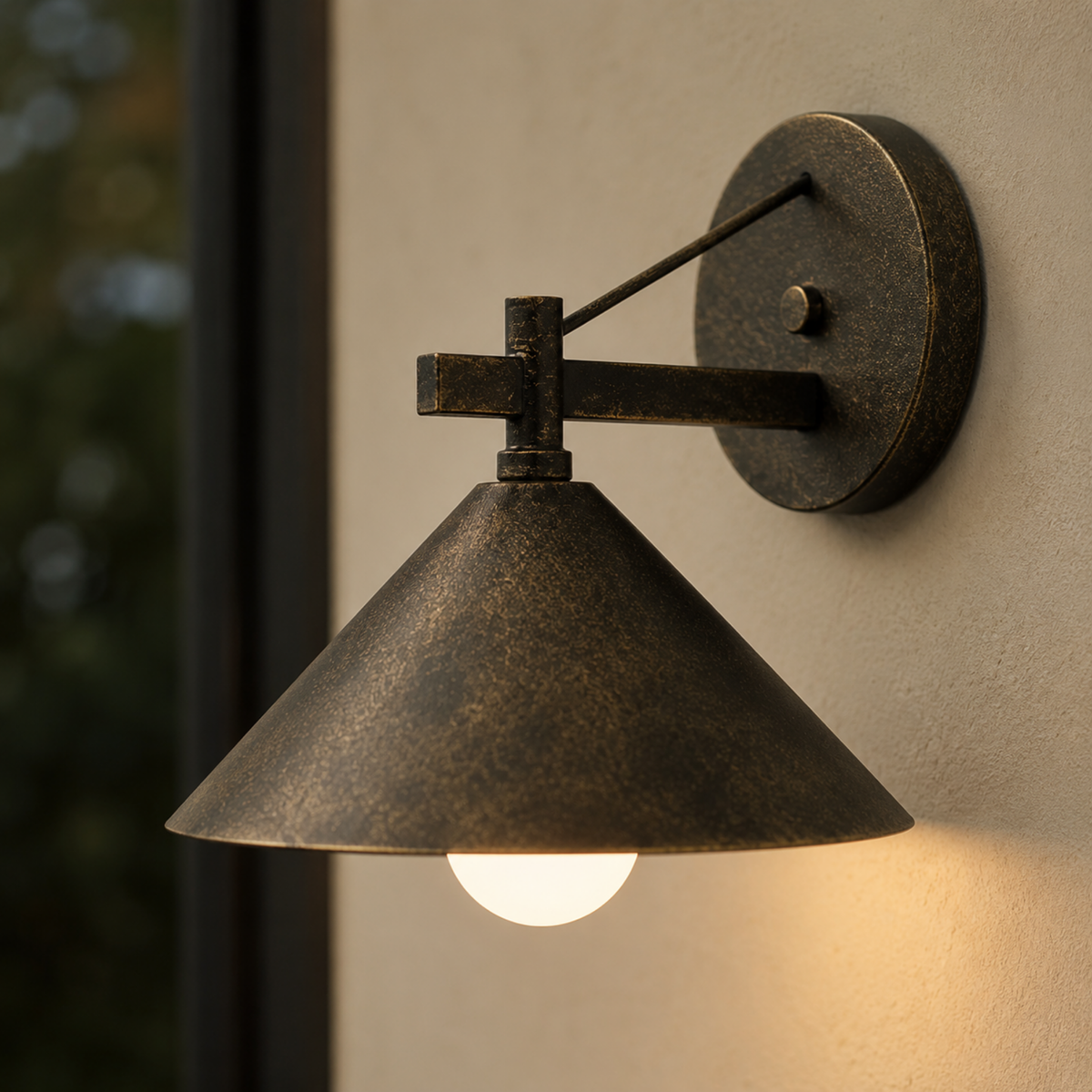 Industrielle Außenwandleuchte Wasserdicht Metall E27-Fassung Schwarz Gold Bronze Balkon Terrasse Gartenbeleuchtung | Sansoti